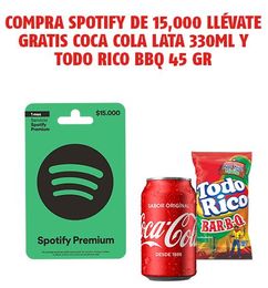 Ofertas de Spotify Premium + Cocacola + Todo Rico BBQ