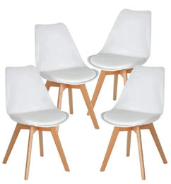 Ofertas de Set 4 Sillas Tipo Eames Tulip Asiento Acolchado Comedor Sala