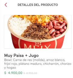 Ofertas de MUY Paisa por sólo 4.900 pesos con iFood