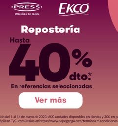 Ofertas de Repostería con el 40% dscto