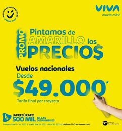 Ofertas de Vuelos Nacionales desde $49.000 Pesos (500Mil sillas disponibles)