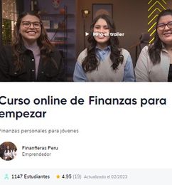 Ofertas de Curso en Crehana "Finanzas para empezar" - GRATIS