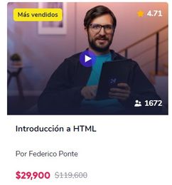 Ofertas de Curso Introducción a HTML - Crehana