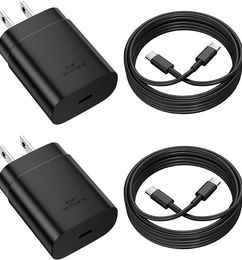 Ofertas de Cargador tipo C de carga rápida para Samsung 25 W, paquete de 2 PD/PPS USB C 