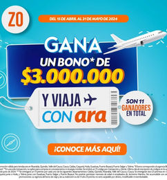 Ofertas de ¡GANA UN BONO DE 3.000.000 PARA VIAJAR! - Tiendas Ara