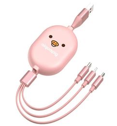 Ofertas de Cable Usb Retráctil 3 En 1 Diseño De Cerdo