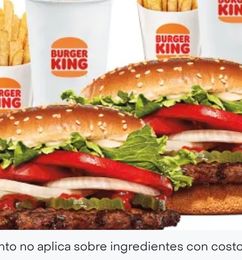 Ofertas de Promocion 2 whopper con papas y gaseosa