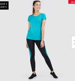 Ofertas de Leggins corte en contraste azul claro