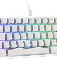 Ofertas de Teclado mecánico con cable, retroiluminado RGB, ultracompacto, 65%