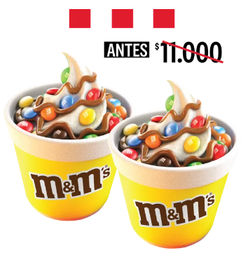 Ofertas de Dos helados M&M Avalancha 