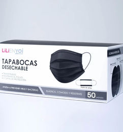 Ofertas de Caja 50 Tapabocas Negro - Lili Pink