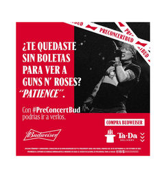 Ofertas de Ganate una boleta doble para el concierto de los Guns and Roses con Budweiser
