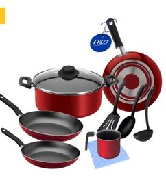 Ofertas de Batería de 10 Piezas Roja - Ekco