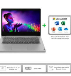 Ofertas de Portátil Lenovo Gris platinado + Office 365 Personal