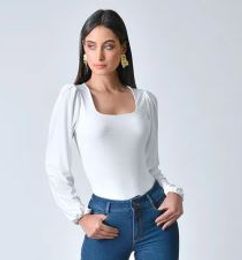 Ofertas de Blusa Mujer En Lycra Silueta Entallada Manga Larga