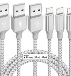 Ofertas de Paquete de 3 cargadores para iPhone, cable trenzado de nailon Lightning