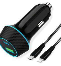 Ofertas de Cargador de Coche USB C 20W con Cable Lightning Certificado MFi - ¡Aplicar Cupón!