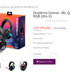 Ofertas de JBL Quantum 400 RGB 199.900 