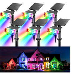 Ofertas de Linkind Luces Solares IP67 Multicolor con Panel Ajustable, Paquete de 6 - ¡PRIME DAY!