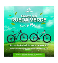 Ofertas de Concurso la Rueda Verde Innovo para ganar una de las 2 bicicletas