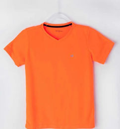 Ofertas de Camiseta Infantil Niño Patprimo color naranja cuello v
