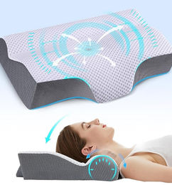 Ofertas de IKSTAR - Almohada cervical de espuma viscoelástica 2 en 1 para dolor de cuello y hombros