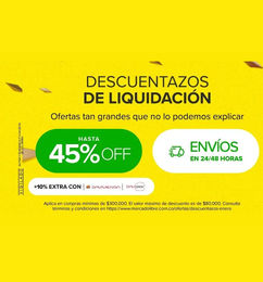 Ofertas de 10% de descuento adicional pagando con davivienda o daviplata en MercadoLibre