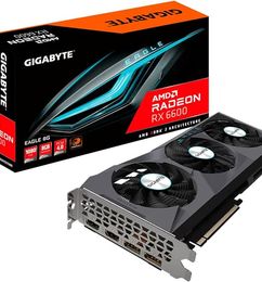 Ofertas de GIGABYTE Tarjeta gráfica Radeon RX 6600 Eagle 8G, WINDFORCE 3X, 8GB 128-bit GDDR6