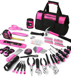 Ofertas de Kit de Herramientas THINKWORK Pink Lady - Reparación Hogareña Completa - Cupones!