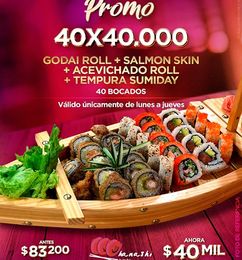 Ofertas de 40 Bocados de Sushi por solo $40.000 