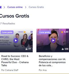 Ofertas de Cursos Gratis en Crehana