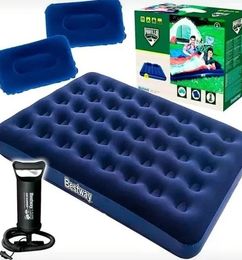 Ofertas de COLCHON INFLABLE DOBLE + 2 ALMOHADAS Y BOMBA PARA INFLAR 