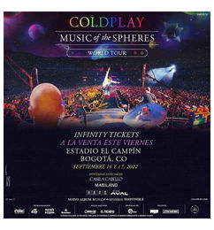 Ofertas de Entradas a $90.000 pesos para el concierto de Coldplay con Infinity Tickets