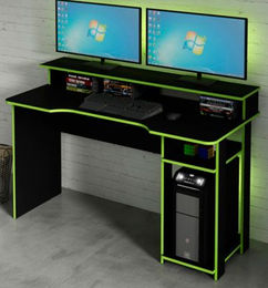 Ofertas de Mesa gamer negro con verde 