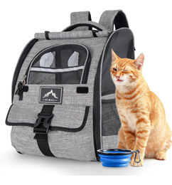 Ofertas de GoHimal Mochila Transportadora de Mascotas para Perros y Gatos - Color Gris - ¡Cupón!