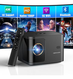 Proyector con WiFi 5G y Bluetooth, Native 1080P Proyector portátil 4K -  VIRTUAL MUEBLES