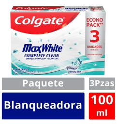 Ofertas de Crema dental Colgate Max White complete clean x 3und x100ml c-u