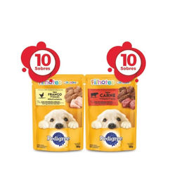 Ofertas de 20 sobres de comida para cachorro sabor pollo y carne