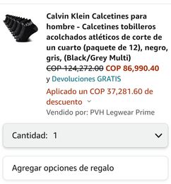 Ofertas de Calvin Klein Calcetines para hombre cant 12