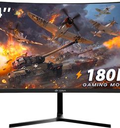 Ofertas de CRUA Monitor curvo de 24" 144 hz/180 Hz, compatible con AMD freesync Low Motion Blur