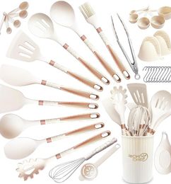 Ofertas de Juego de utensilios de cocina antiadherentes de silicona, 36 piezas, sin BPA - CUPÓN