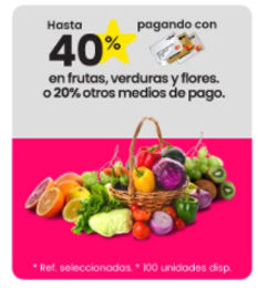 Ofertas de Frutas y verduras 40% de descuento 