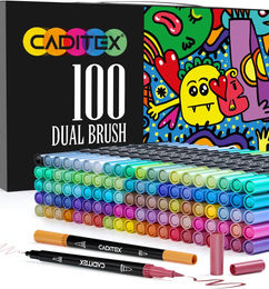 Ofertas de CADITEX Marcadores - 100 colores doble punta - ¡CUPÓN!