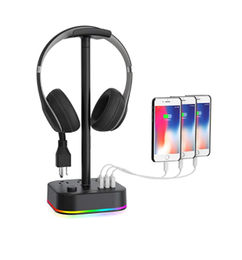 Ofertas de Soporte para auriculares con 3 enchufes y 3 puertos usb de carga con envio gratis