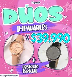 Ofertas de Combo reloj Femenino + Masculino + Obsequio especial 