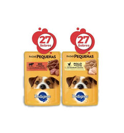 Ofertas de 54 sobres de comida húmeda para perros - sabores res y pollo con 28% DTO