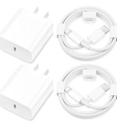 Ofertas de 2 Cargadores de iPhone 20W + 2 Cables ( Certificado Apple MFi)