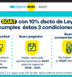 Ofertas de SOAT con el 10% de descuento Éxito 