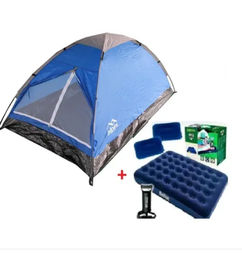 Ofertas de Combo Carpa 4 Personas + Colchón Doble + Almohadas +inflador