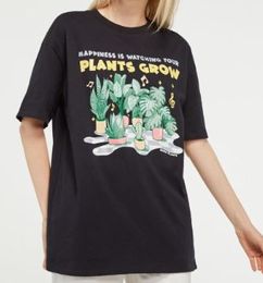 Ofertas de Camiseta oversize unicolor estampada manga corta